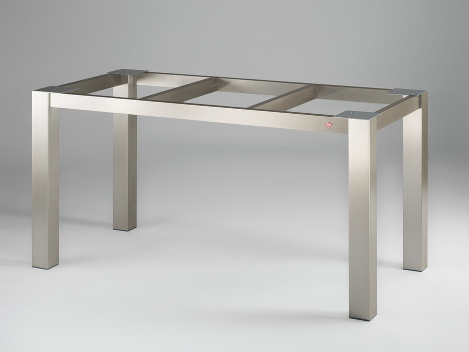 Wesco | Tischgestell TG80 für Granitplatte, Tischgestell, edelstahlfarbig gebürstet, B 1460 mm, T 710 mm