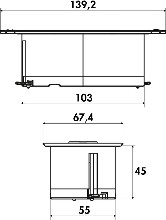Naber | Due Doppelsteckdose | Einbausteckdosenelemente | mit Schukosteckdosen | schwarz