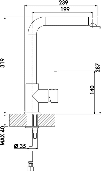 Naber | Gramix 1 Hochdruck Armatur | Einhebelmischer | granit concrete
