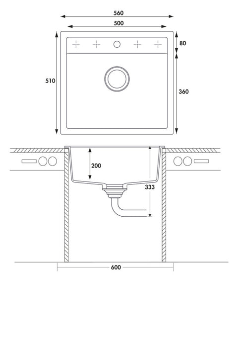 Naber | Angola 56 | Einbauspüle Küchenspüle Spülbecken | Granit nero