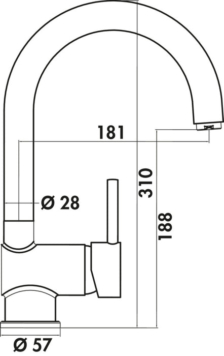 Naber | Dargo | Einhebelmischer | chrom | Hochdruck