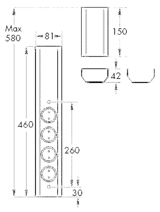 Naber | Mira Wand S small | Aufbauschalter | Edelstahl