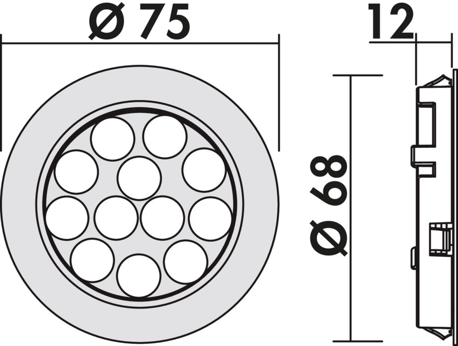 Naber | Nova Plus Farbwechsel LED Einbauleuchte Einzelleuchte ohne Schalter LIC LED-System kompatibel