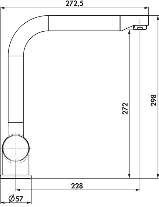 Naber | Drive 1S | Einhebelmischer | edelstahlfarbig/schwarz | Hochdruck