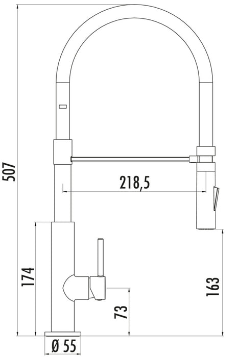 Naber | Drive 4 | Einhebelmischer | edelstahlfarbig | Hochdruck