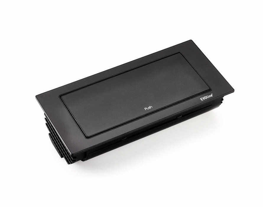 Evoline® BackFlip-USB | Einbausteckdosenelemente | mit Schukosteckdosen | schwarz lackiert