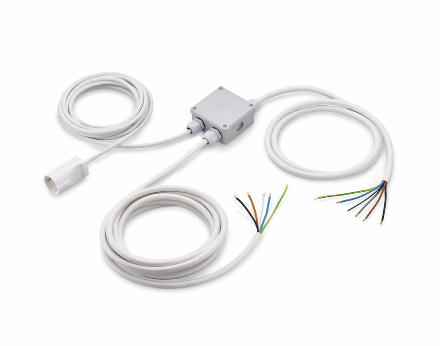 Naber | Küchenanschlussbox | Verteiler | je 2 m Kabellänge | weiß