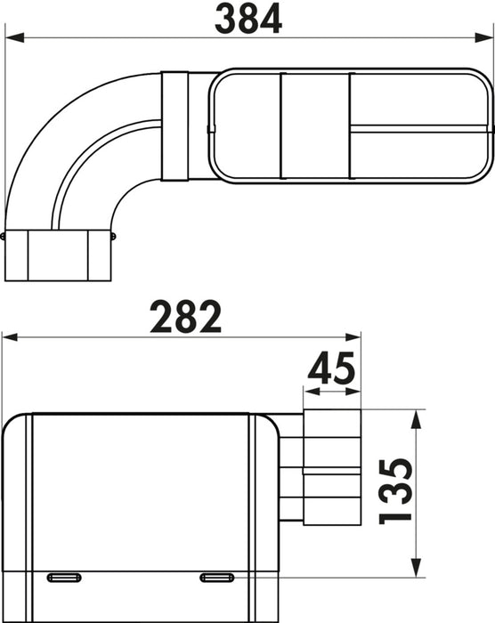 Naber | SF 150 Rohrset für Muldenlüfter | Verbindungselement | verzinkter Stahl