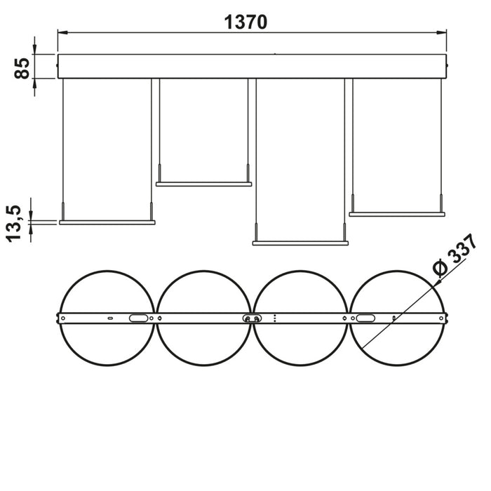 Naber | Plate 4 LED Pendelleuchte edelstahlfbg. eloxiert
