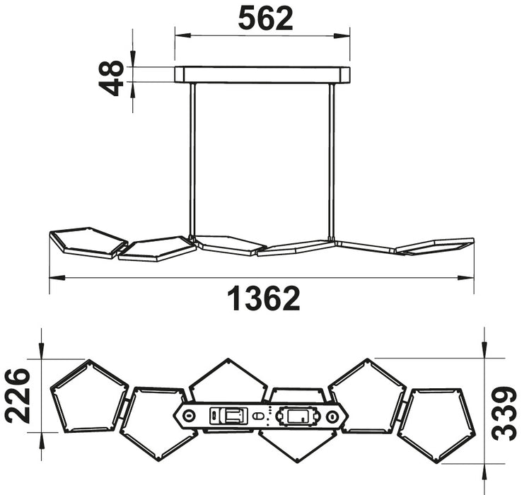 Naber | Cingue LED Pendelleuchte L 1362 mm 60 W