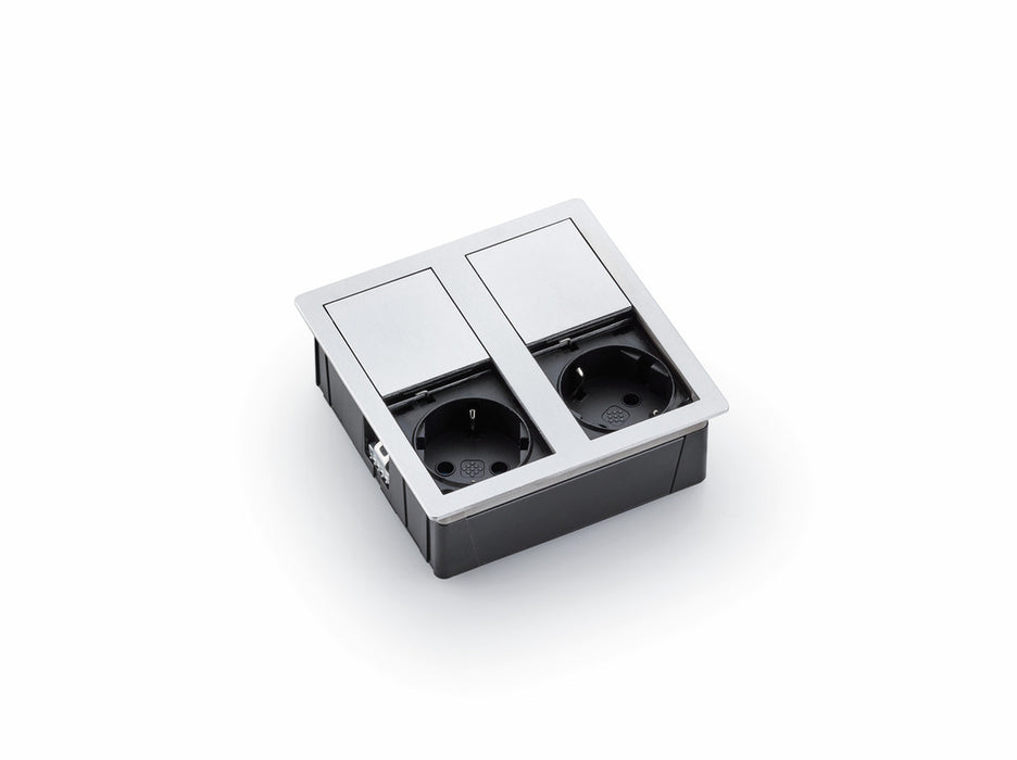 Naber | Plaza 2 | Einbausteckdosenelemente | Edelstahl gebürstet