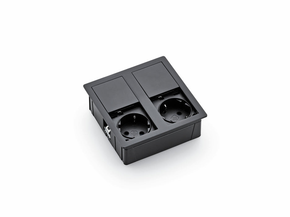 Naber | Plaza 2 | Einbausteckdosenelemente | matt schwarz