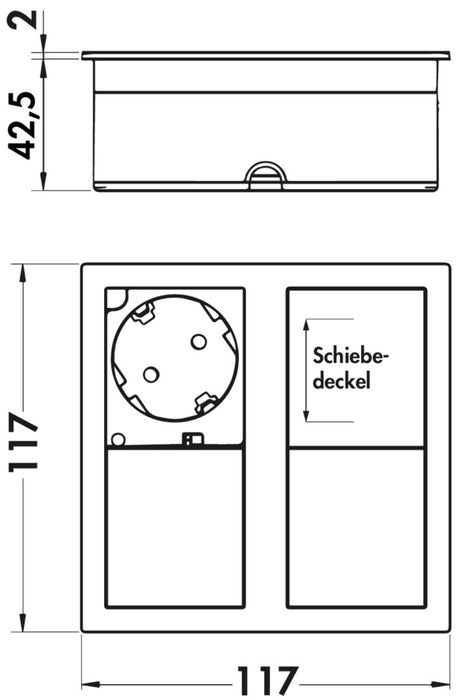 Naber | VersaHit Dual USB A/C , Steckdosenelement, schwarz matt