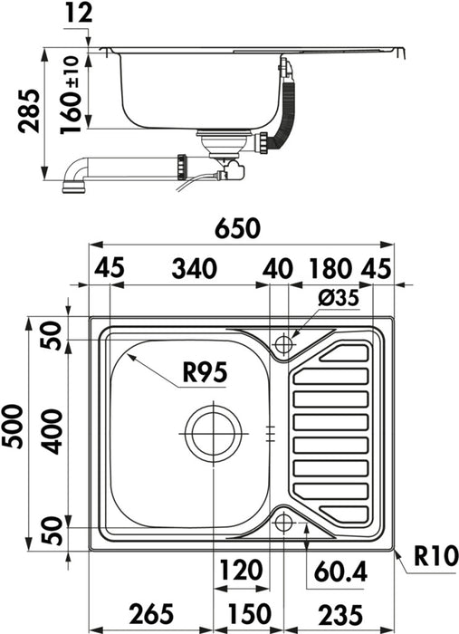 Naber | Nava 1 | Einbauspüle Küchenspüle Spülbecken | Edelstahl