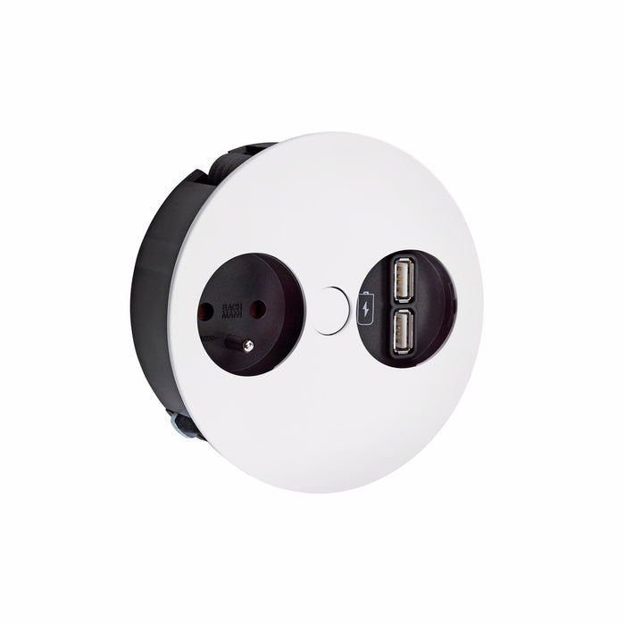 Naber | Twist USB | Steckdosenelement | mit belgischer/französicher Steckdose | weiß matt