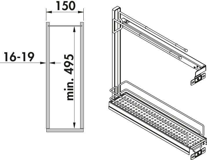Naber | VS SUB Slim Handtuchhalter, anthrazit