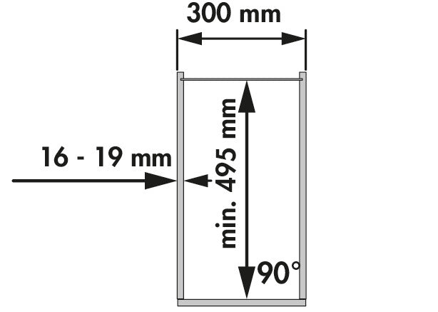 Naber | VS SUB Side Rahmen | Etagenauszug | Höhe 619 mm | für 2 Körbe
