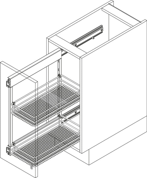 Naber | VS SUB Side Rahmen | Etagenauszug | Höhe 619 mm | für 2 Körbe