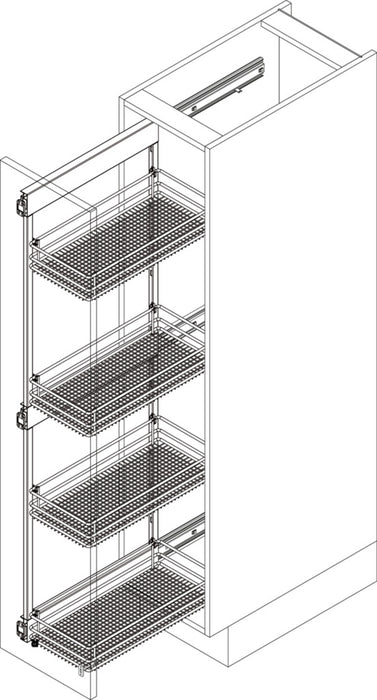 Naber | VS TAL Side Rahmen | Etagenauszug | Höhe 1824 mm | für 6 Körbe