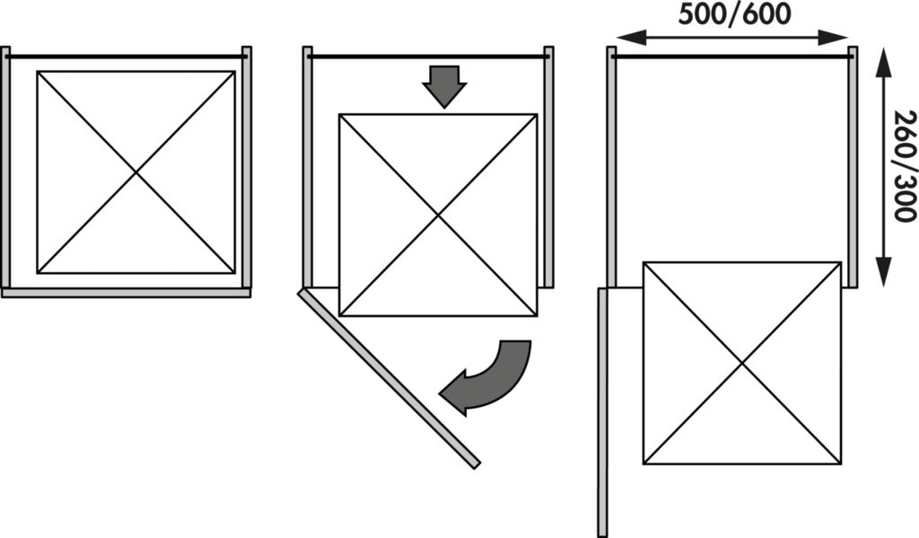 Naber | VS TAL Gate Rahmen, Hochschrankauszug, 500 mm Schrank, H 1700–1950 mm, bis zu 5 Körbe, anthrazit
