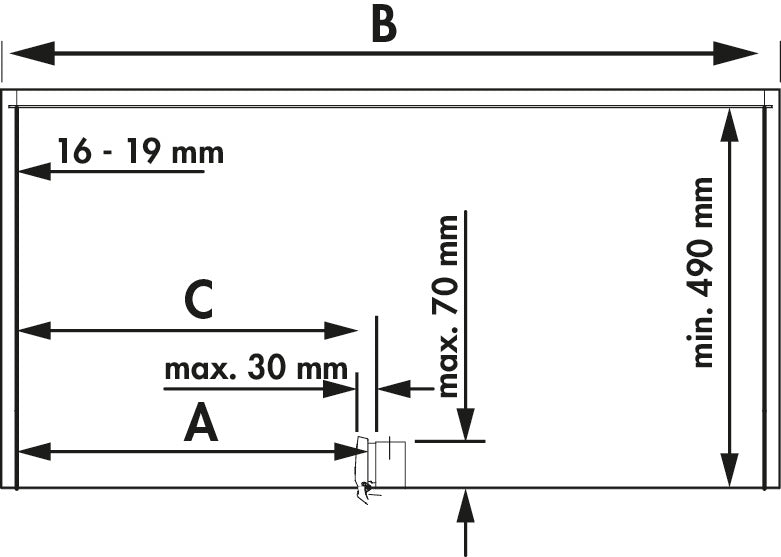 Naber | Cornerstone Maxx Beschlag Set, Eckschrank-Schwenkbeschlag, anthrazit
