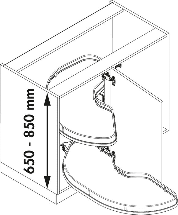 Naber | Cornerstone Maxx Beschlag Set, Eckschrank-Schwenkbeschlag, anthrazit