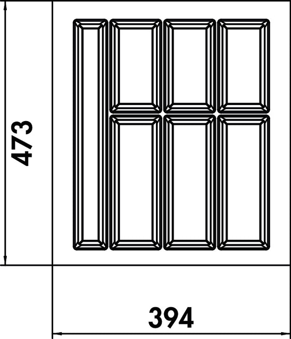 Naber | Adesso 1 | Besteckeinsatz Besteckkasten | 500er Schrank