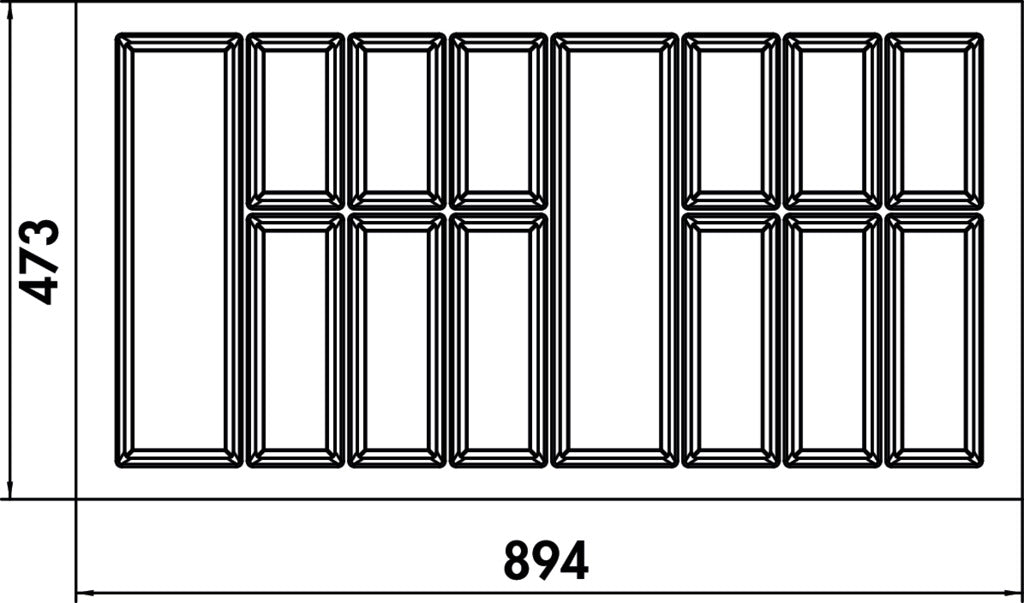 Naber | Adesso 1 | Besteckeinsatz Besteckkasten | 1000er Schrank