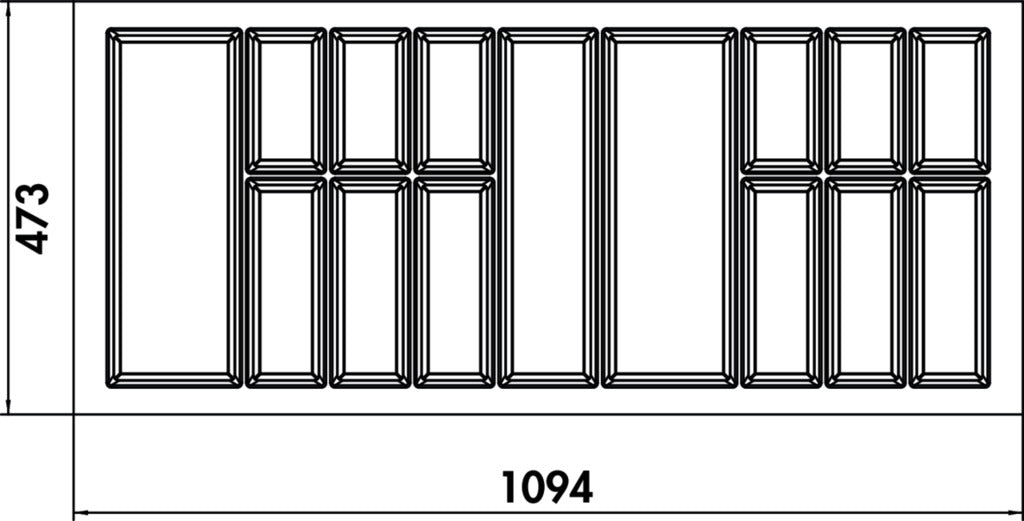 Naber | Adesso 1 | Besteckeinsatz Besteckkasten | 1200er Schrank
