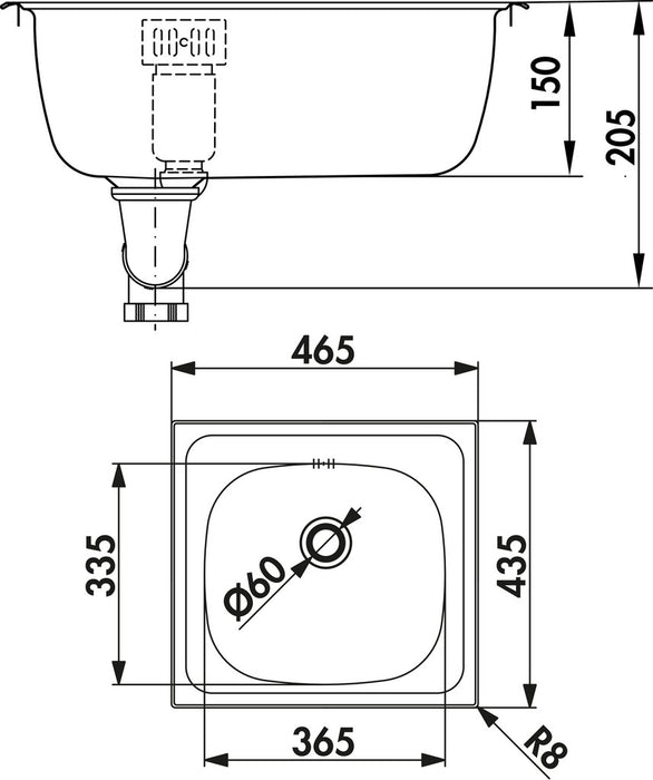 Naber | Standard S2 | Einbauspüle Küchenspüle Spülbecken | Edelstahl