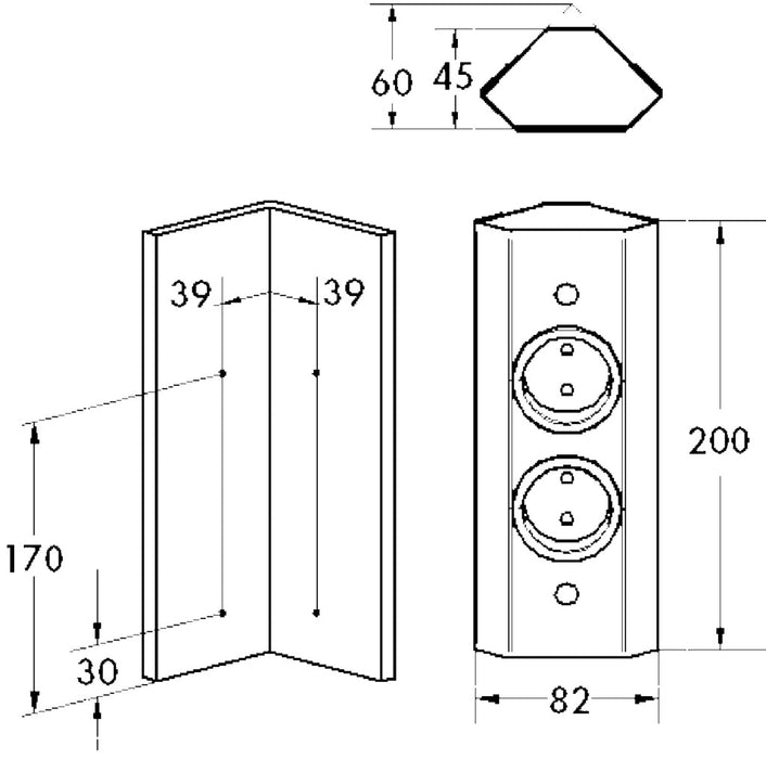 Naber | Mira ES5 | Ecksteckdosenelement | Edelstahl