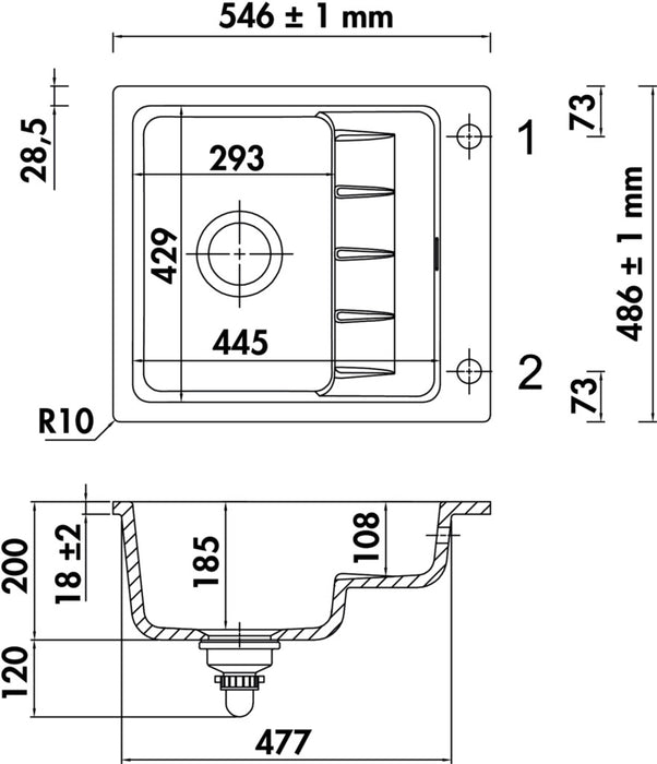 Villeroy & Boch | PickUP F | Einbauspüle Küchenspüle Keramik | schiefer