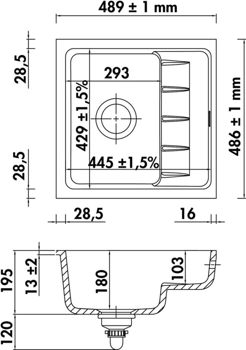 Villeroy & Boch | PickUP U | Unterbaubecken | Keramik | nero