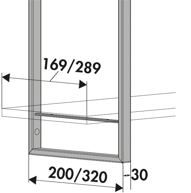 Kesseböhmer | YouK Regalsystem | T 200 mm | H 905 mm | mit 4 Ablageaufnahmen