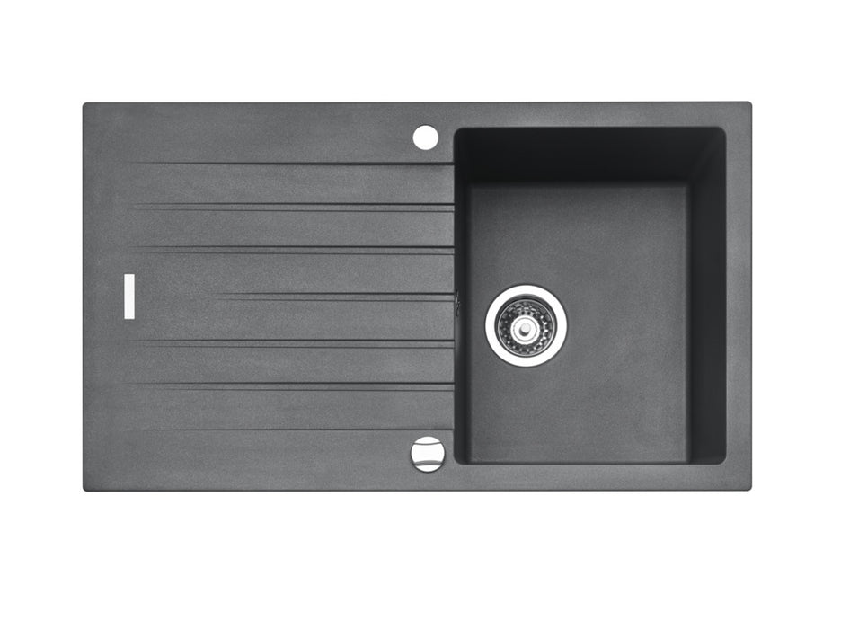 Naber | Angola 100 – Set inkl. Gramix 1 Hochdruck-Armatur, Spüle, granit metallico