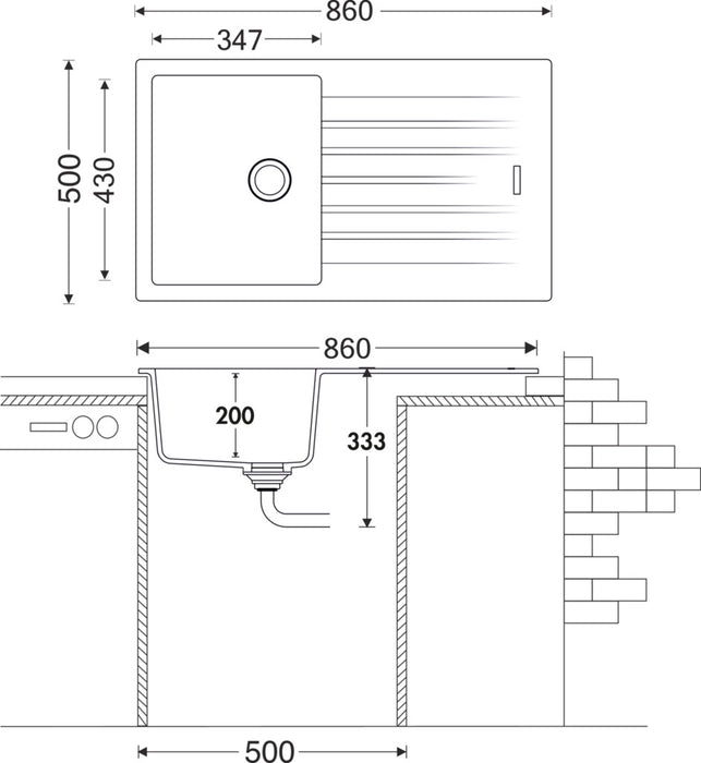 Naber | Angola 100 | Einbauspüle Küchenspüle Spülbecken | Granit concrete