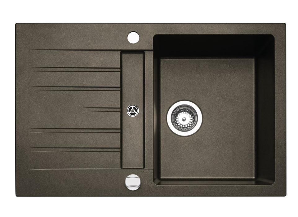 Naber | Corto 780 - Set inkl. Gramix 1 Hochdruck-Armatur, Spüle, granit espresso