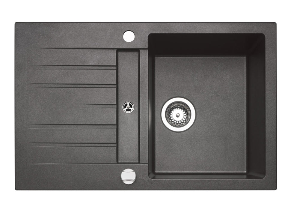 Naber | Corto 780 - Set inkl. Gramix 1 Hochdruck-Armatur, Spüle, granit metallico