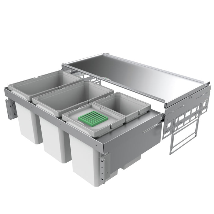 Naber | Cox® Base 360 S/900-4, Schublade, mit Biodeckel, hellgrau, H 360 mm