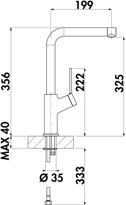 Naber | LINEA Mio 3, Spültischarmatur, chrom, Hochdruck