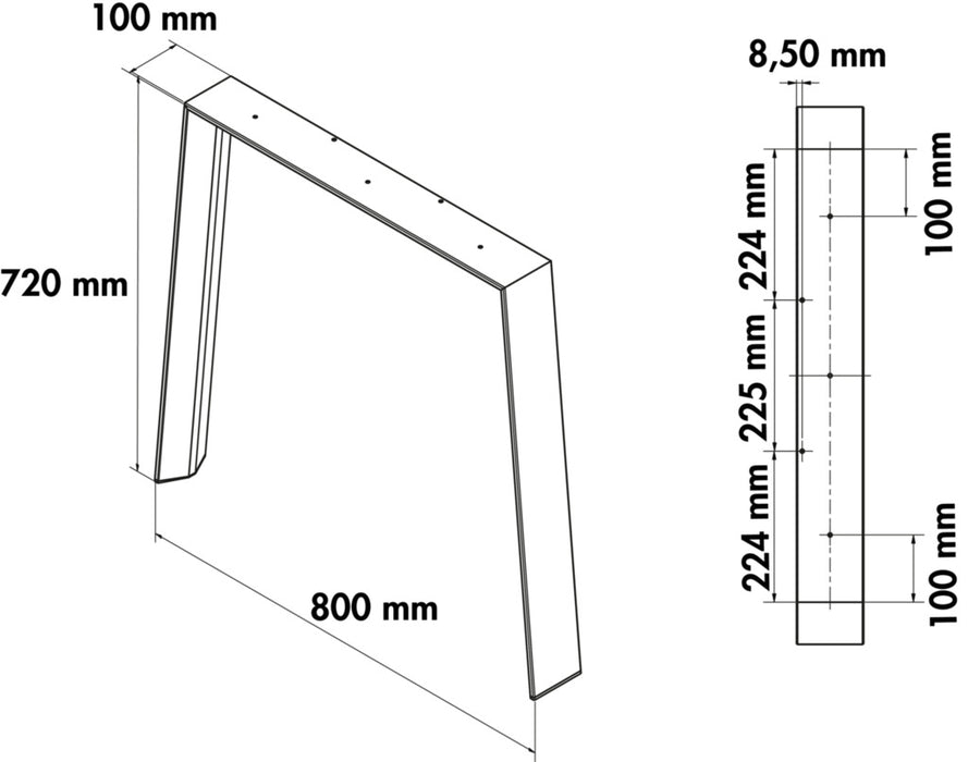 Wesco | Tischgestell ATG420, Tischgestell, schwarz matt