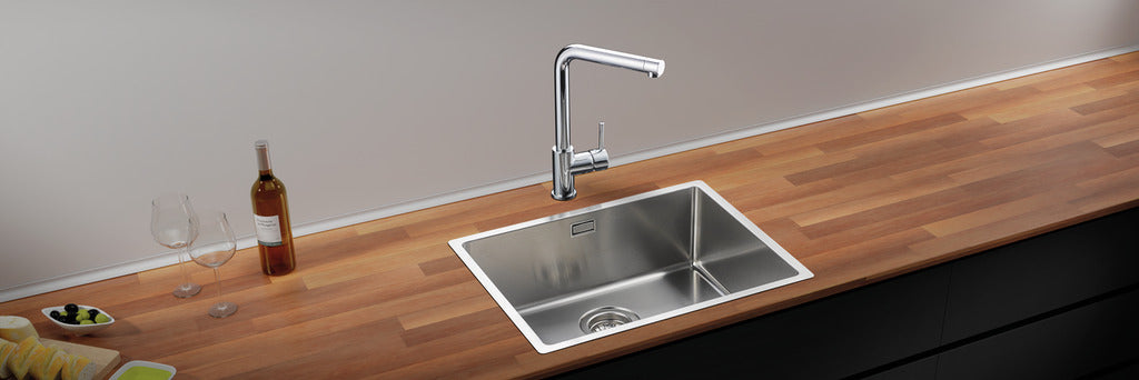 Naber | Corno Basso 2 | Einbauspüle | Set (Spüle u. Armatur Arco 1)