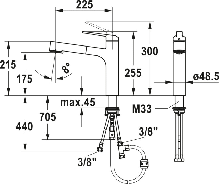KWC | Domo 2 | Einhebelmischer | chrom | Niederdruck