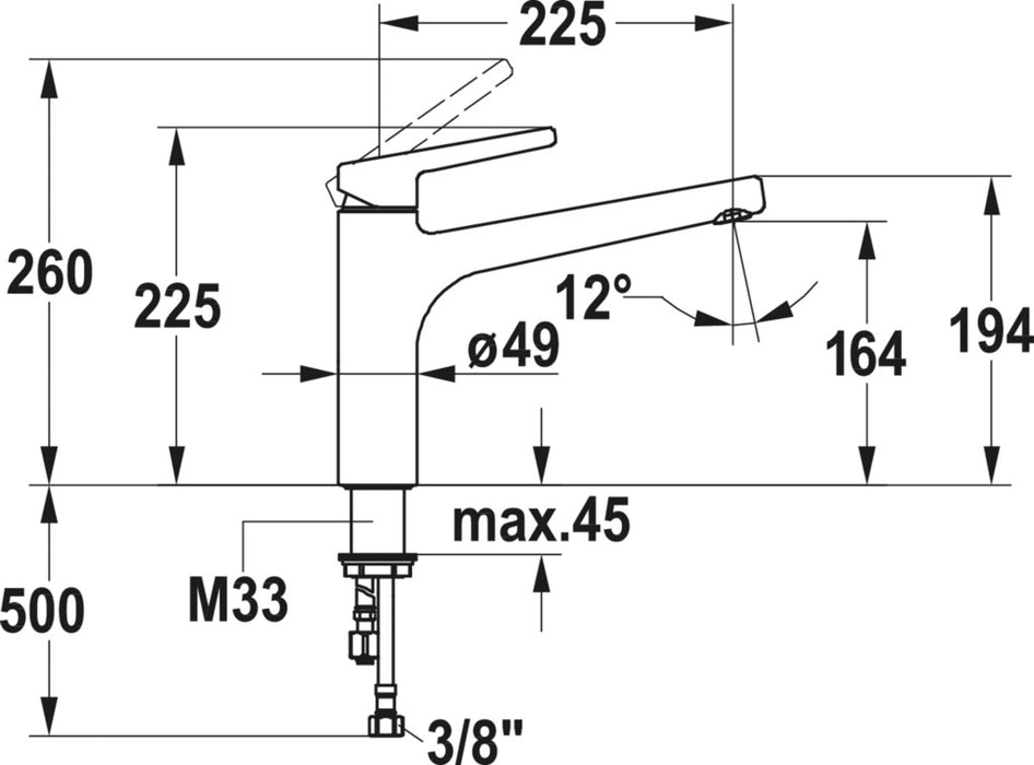 KWC | Suno 1 | Einhebelmischer | chrom | Niederdruck