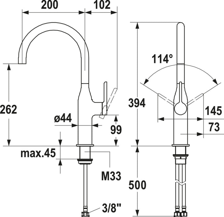 KWC | Sin 1 | Einhebelmischer | chrom | Hochdruck