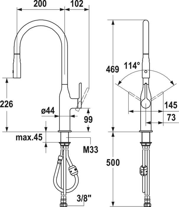 KWC | Sin 3 | Einhebelmischer | chrom | Hochdruck
