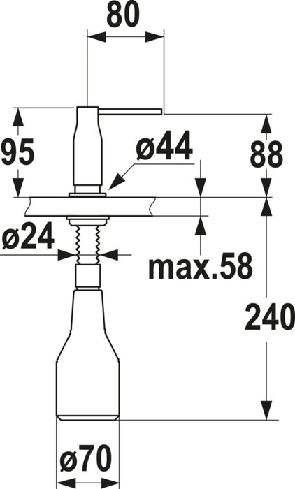 KWC | Spülmittelspender Sin | Spülmittelspender | chrom