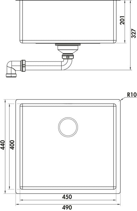 Naber | Corno Piu PFU5 | Einbauspüle | Edelstahl