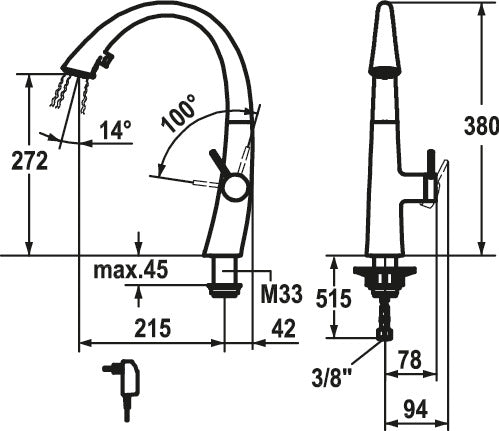 KWC | Zoe 1 | Einhebelmischer | edelstahlfinish | Hochdruck