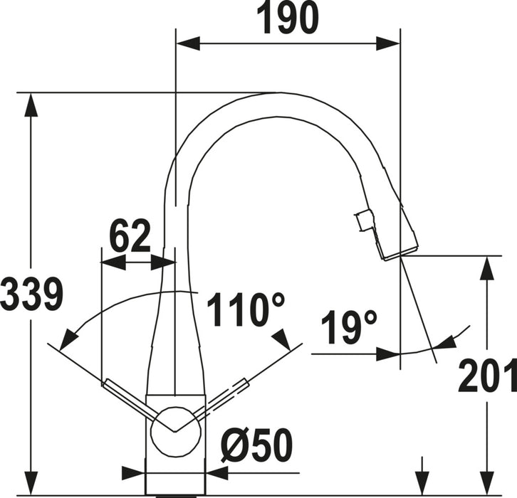 KWC | Eve 2 | Einhebelmischer | Edelstahl | Hochdruck